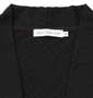 launching pad ダイヤ柄ジャガード釦レスカーディガン+半袖Tシャツ ブラック×ホワイト: