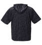 BEAUMERE 総柄メッシュ半袖フルジップパーカー+半袖Tシャツ チャコール×ブラック: バックスタイル