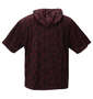 BEAUMERE 総柄メッシュ半袖フルジップパーカー+半袖Tシャツ バーガンディ×ブラック: バックスタイル