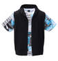BEAUMERE ノースリーブフルジップパーカー+総柄半袖Tシャツ ブラック×ターコイズ: