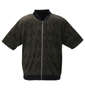 RIMASTER メッシュクラック総柄半袖ブルゾン+半袖Tシャツ カーキ×ブラック: ブルゾン