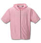 launching pad スラブリップル半袖フルジップパーカー+半袖Tシャツ ピンク杢×ホワイト: 半袖パーカー