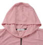 launching pad スラブリップル半袖フルジップパーカー+半袖Tシャツ ピンク杢×ホワイト: フード