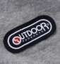 OUTDOOR PRODUCTS 裏起毛クルートレーナー モクグレー: 袖ワッペン