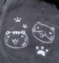 NECOBUCHI-SAN 両面ボアなりきりフルジップパーカー ブラック×グレー: 左胸刺繍