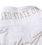 GLADIATE ベア天竺ALL刺繍半袖ポロシャツ ホワイト: 襟裏刺繍