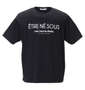 launching pad 甘編み杢テレココーディガン+半袖Tシャツ インディゴ×ブラック: 半袖Tシャツ