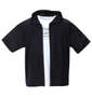 launching pad オルテガジャガード半袖フルジップパーカー+半袖Tシャツ ブラック×ホワイト: