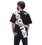 b-one-soul モードBIGロゴ半袖Tシャツ ブラック: モデル着用バックスタイル