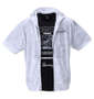 BEAUMERE マーブル総柄半袖フルジップパーカー+半袖Tシャツ ホワイト×ブラック: