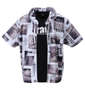 BEAUMERE 昇華総柄半袖フルジップパーカー+半袖Tシャツ グレー系×ブラック: