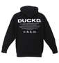 b-one-soul DUCK DUDEスプラッシュフェイスプルパーカー ブラック: バックスタイル