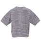 COLLINS カットバニラン五分袖カーディガン+半袖Tシャツ メランジグレー×ブラック: バックスタイル