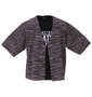 COLLINS カットバニラン五分袖カーディガン+半袖Tシャツ メランジブラック×ブラック: