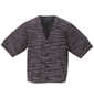 COLLINS カットバニラン五分袖カーディガン+半袖Tシャツ メランジブラック×ブラック: カーディガン