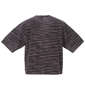 COLLINS カットバニラン五分袖カーディガン+半袖Tシャツ メランジブラック×ブラック: バックスタイル