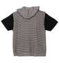 COLLINS メッシュボーダーノースリーブフルジップパーカー+半袖Tシャツ チャコール×ブラック: バックスタイル