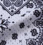 COLLINS メッシュバンダナ柄半袖フルジップパーカー+半袖Tシャツ ホワイト×ブラック: パーカー生地拡大