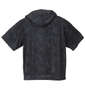 COLLINS メッシュデニム風プリント半袖フルジップパーカー+半袖Tシャツ ブラック×ブラック: バックスタイル