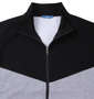 COLLINS 裏起毛切替フルジップスタンドジャケット+半袖Tシャツ ミックスグレー×ブラック: