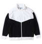 COLLINS 裏起毛切替フルジップスタンドジャケット+半袖Tシャツ ブラック×ホワイト: