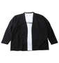 BEAUMERE 膨れジャガード長袖カーディガン+半袖Tシャツ ブラック×ホワイト: