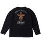 GLADIATE 刺繍ブロックジャガード長袖VネックTシャツ ブラック: バックスタイル