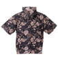 COLLINS メッシュボタニカル柄プリント半袖フルジップパーカー+半袖Tシャツ ブラウン系×ブラック: バックスタイル