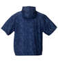 COLLINS メッシュデニム風プリント半袖フルジップパーカー+半袖Tシャツ ネイビー×ホワイト: バックスタイル
