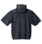 COLLINS メッシュデニム風プリント半袖フルジップパーカー+半袖Tシャツ ブラック×ブラック: バックスタイル