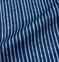COLLINS メッシュヒッコリー風プリント半袖フルジップパーカー+半袖Tシャツ ネイビー×ホワイト: パーカー生地拡大