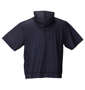 COLLINS メッシュヘリンボーン風プリント半袖フルジップパーカー+半袖Tシャツ ブラック系×ホワイト: バックスタイル