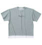 launching pad アムンゼンツイル裾フェイクレイヤード半袖Tシャツ サックスブルー×ホワイト: