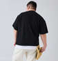 launching pad アムンゼンツイル裾フェイクレイヤード半袖Tシャツ ブラック×ホワイト: