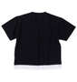 launching pad アムンゼンツイル裾フェイクレイヤード半袖Tシャツ ブラック×ホワイト: バックスタイル