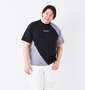 in the attic スエード切替半袖Tシャツ ブラック: 身長：182cm/バスト：123cm/着用サイズ：3L