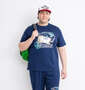 NECOBUCHI-SAN DRYハニカムメッシュ半袖Tシャツ ネイビー: 身長：182cm/バスト：123cm/着用サイズ：3L