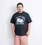 NECOBUCHI-SAN DRYハニカムメッシュ半袖Tシャツ ブラック: 身長：176.5cm/バスト：118cm/着用サイズ：3L