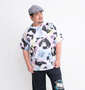 NECOBUCHI-SAN DRYハニカムメッシュ昇華総柄半袖Tシャツ ホワイト: 身長：176.5cm/バスト：118cm/着用サイズ：3L