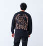 in the attic ベアシルエット発泡箔プリント長袖Tシャツ ブラック: 身長：182cm/バスト：123cm/着用サイズ：3L