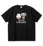 おもしろシリーズ T/C天竺ねこまんま定食半袖Tシャツ ブラック