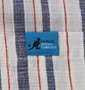 KANGOL EXTRA COMFORT ふんわりドビーストライプ半袖パジャマ ネイビー: 左胸ポケットネームタグ