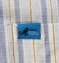 KANGOL EXTRA COMFORT ふんわりドビーストライプ半袖パジャマ ライトグレー: 左胸ポケットネームタグ