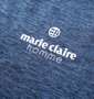 marie claire homme DRYカチオン半袖Tシャツ+DRYメッシュハーフパンツ ネイビー杢×チャコール: プリント拡大