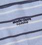 marie claire homme 梨地ボーダー半袖Tシャツ+ハーフパンツ サックス×ネイビー: 刺繍拡大