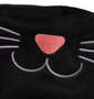  大きめサイズアニマルマスク ブラック(ネコ): 刺繍拡大