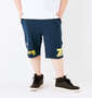 SEVEN2 裏毛スウェットハーフパンツ ネイビー: 身長：182cm/ウエスト：114cm/着用サイズ：3L
