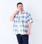 H by FIGER メッシュチェックレギュラー半袖シャツ ベージュ: 身長：176.5cmバスト：118cm着用サイズ：3L
