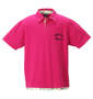 SHELTY 鹿の子ボタニカルフェイクレイヤード半袖ポロシャツ ピンク: