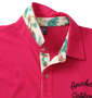 SHELTY 鹿の子ボタニカルフェイクレイヤード半袖ポロシャツ ピンク: 襟裏
